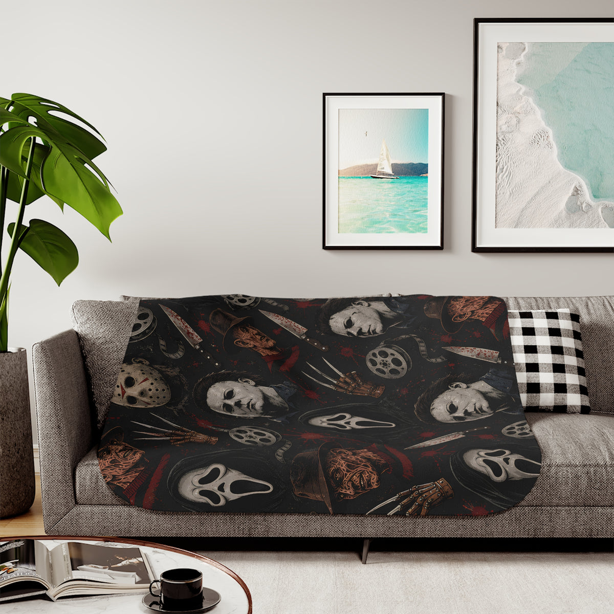 Horror Icons Sherpa Blanket
