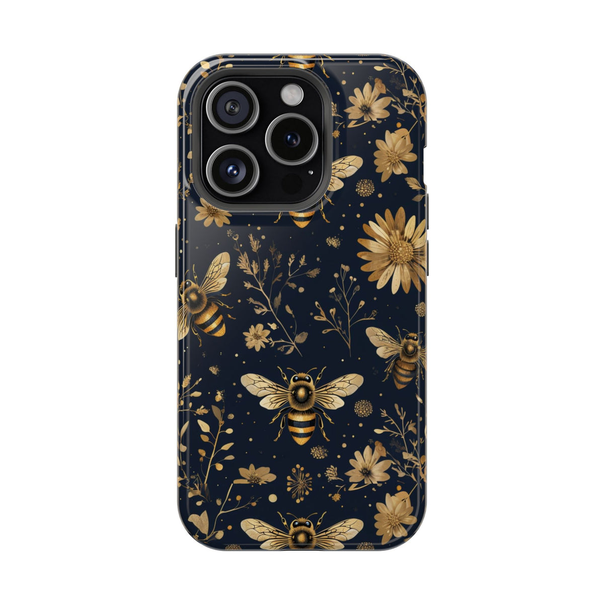 Gold Bees & Daisies Magnetic Tough Case, alternate view