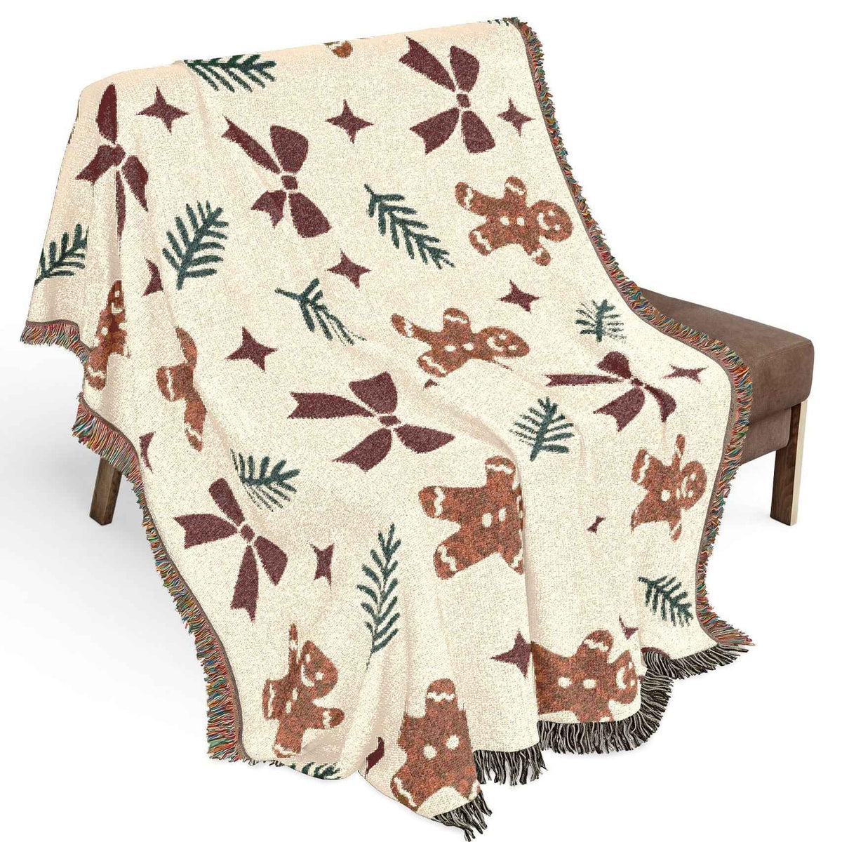 Gingerbread Holiday Woven Blanket