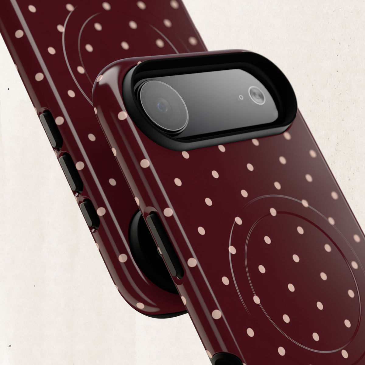 Burgundy Polka Dot Magnetic Phone Case Printify