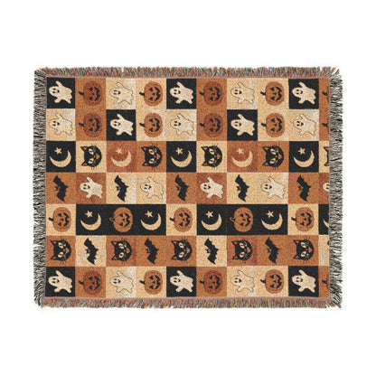 Halloween Patchwork Woven Blanket