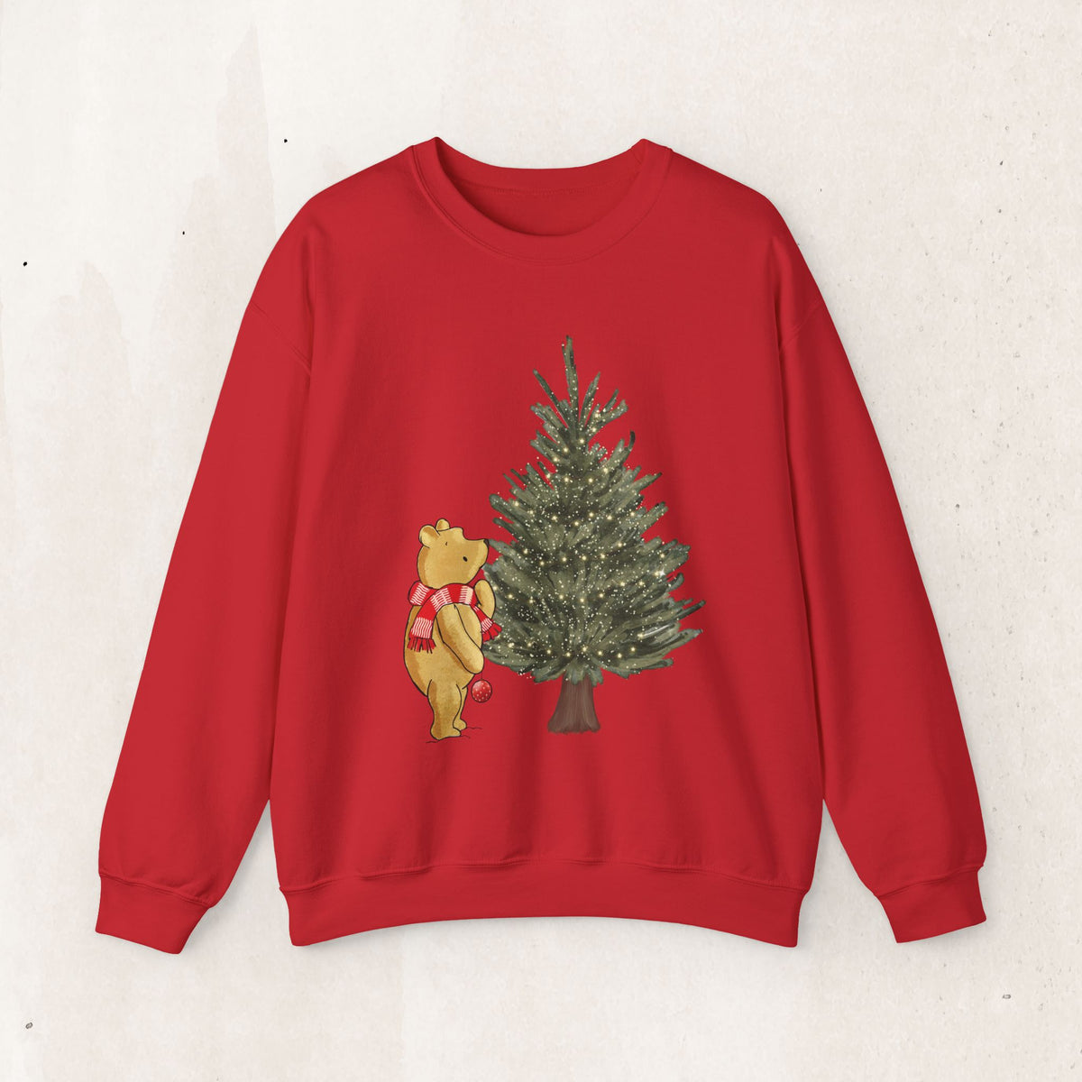 Christmas Winnie the Pooh and Christmas Tree Sweatshirt, Pooh Bear Christmas Crewneck