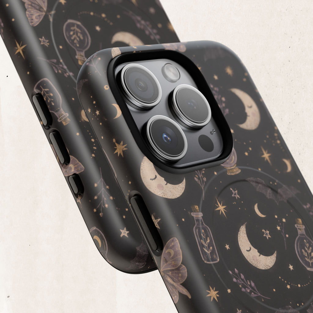 Moon & Moth Magnetic Phone Case — Celestial Protective Tough Case