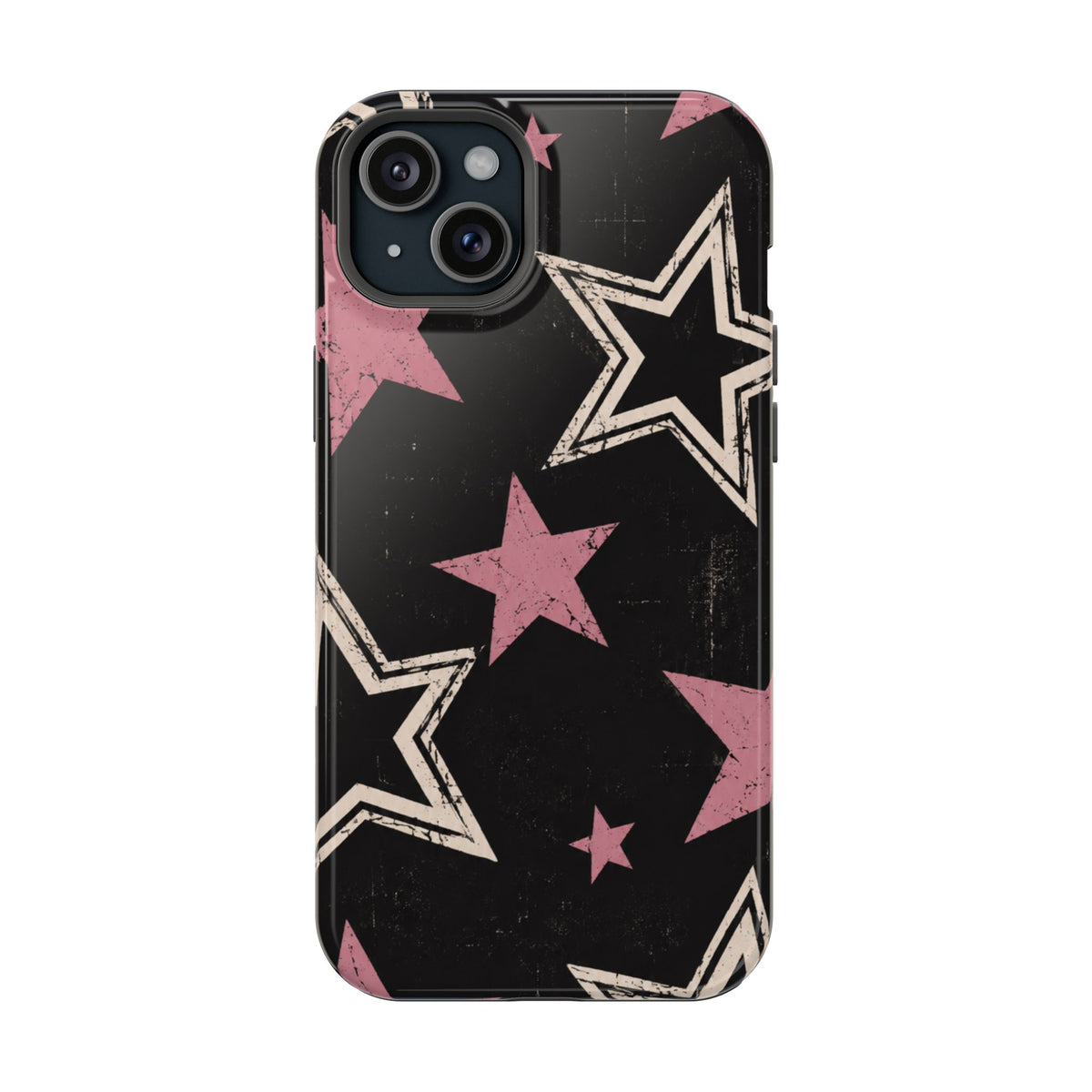 Pink Retro Stars Magnetic Phone Case, alternate view