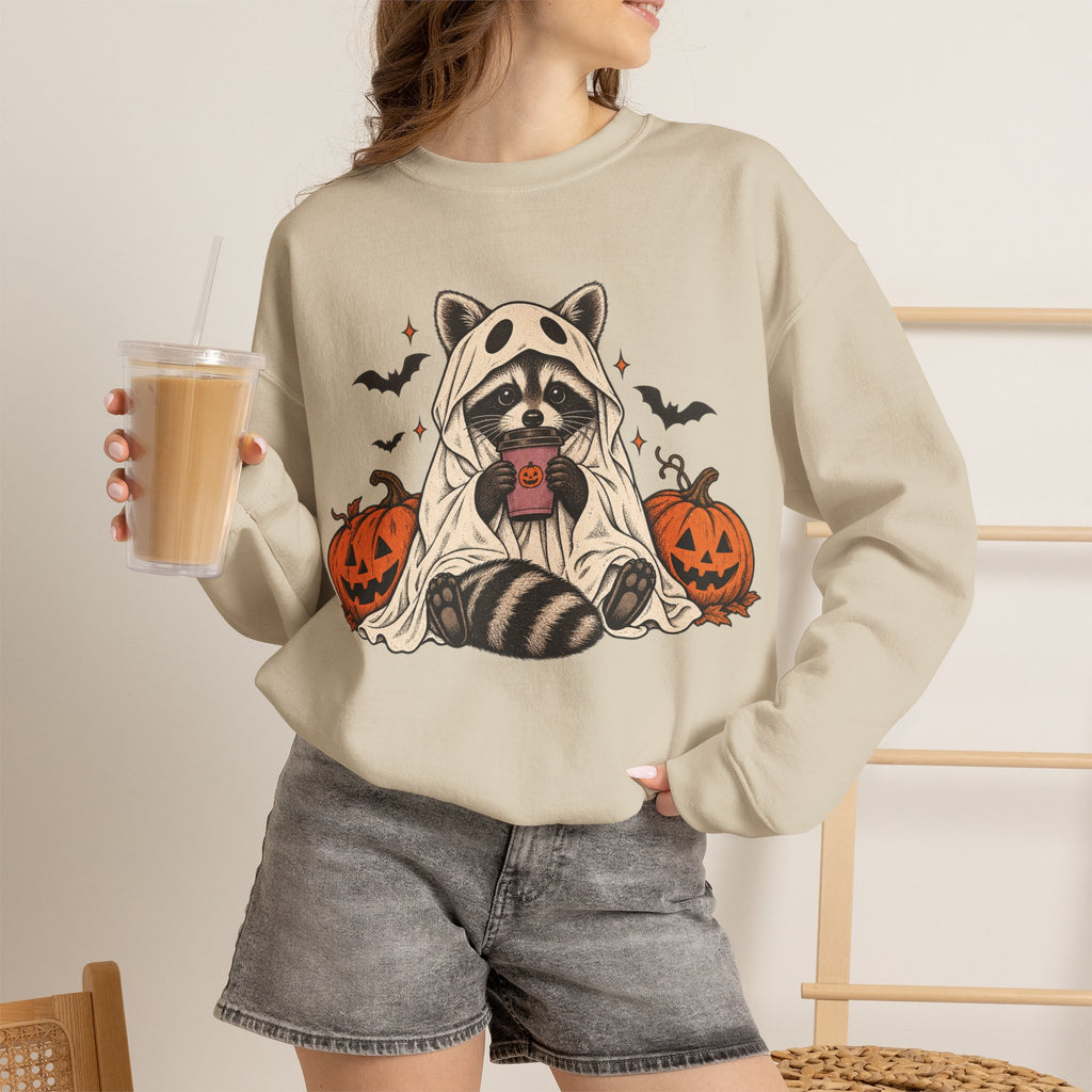 Halloween Raccoon Crewneck Sweatshirt