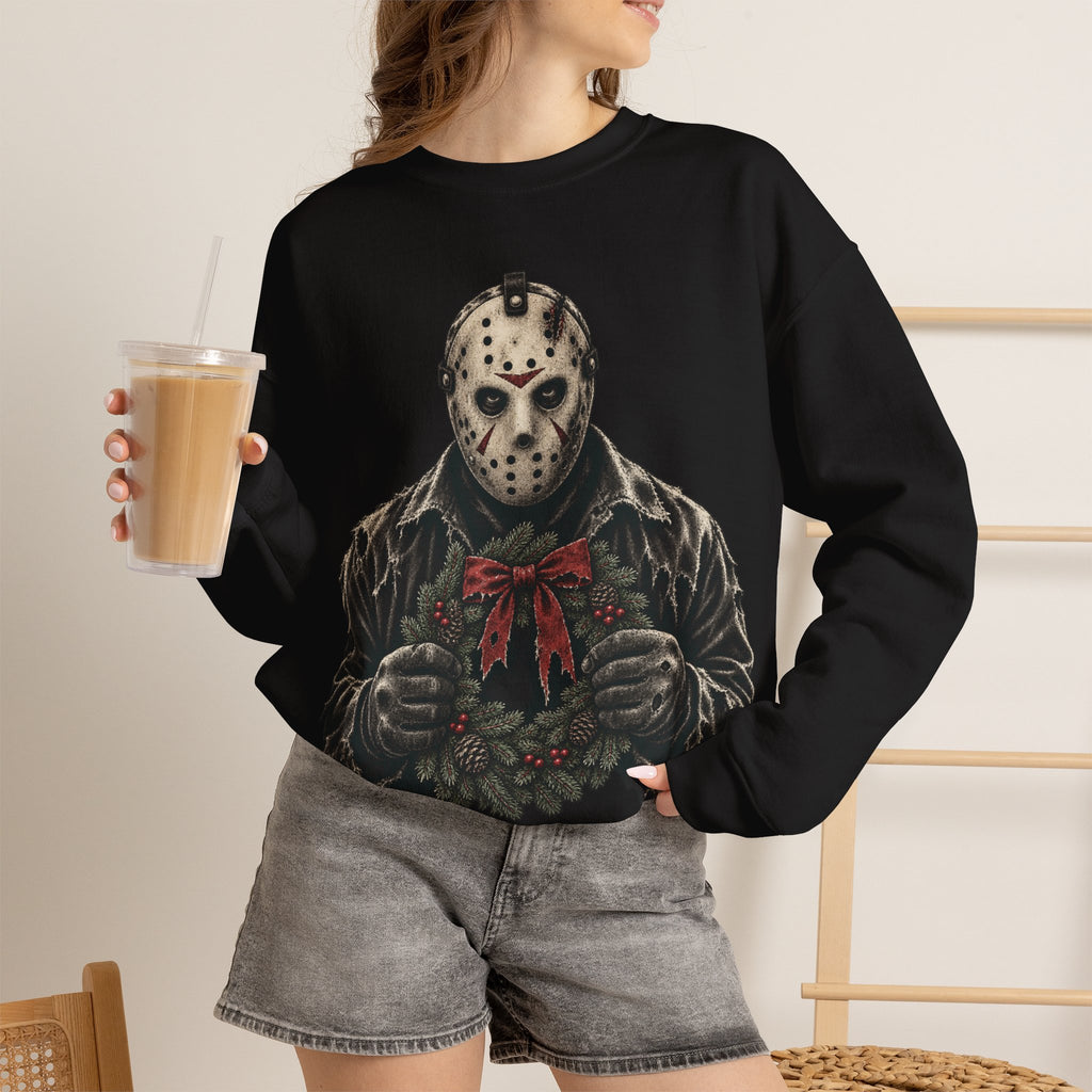 Jason Vorhees Christmas Wreath Crewneck Sweatshirt