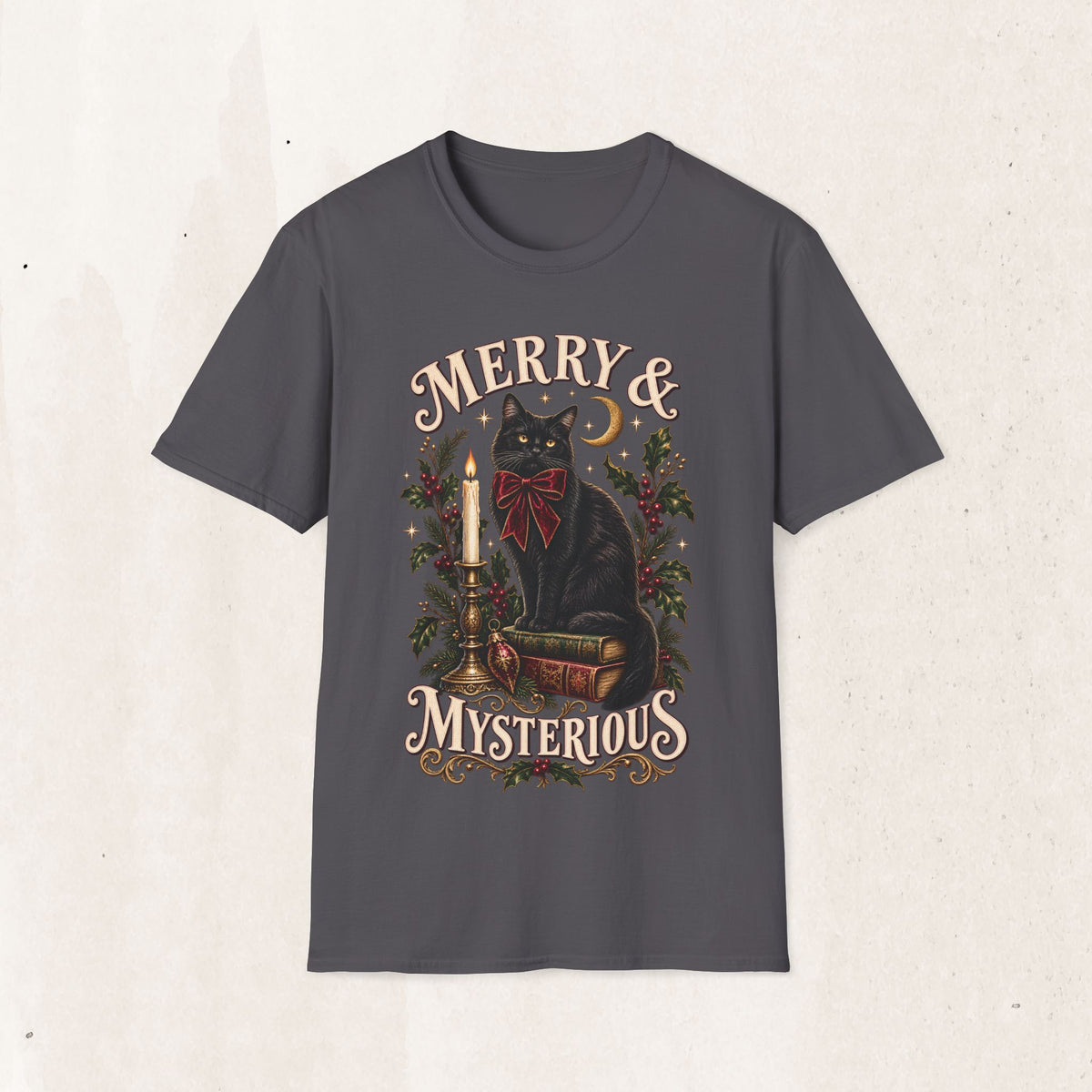 Merry & Mysterious Black Cat Christmas Tee