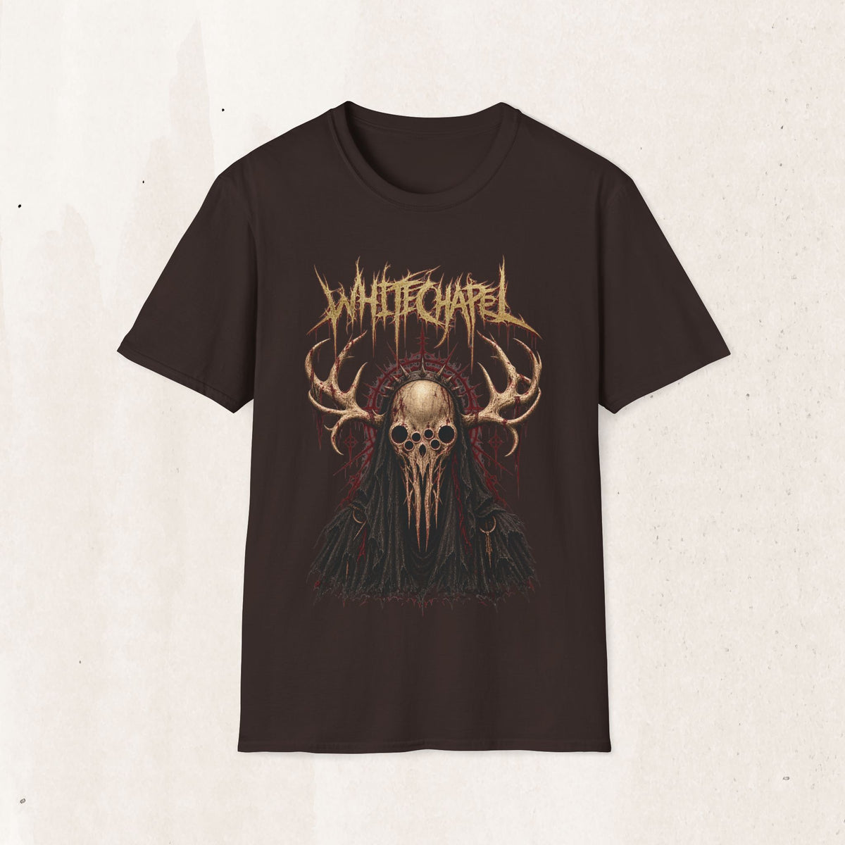 Whitechapel Graphic Tee – Dark Folklore Metal Band Shirt – Dark Chocolate