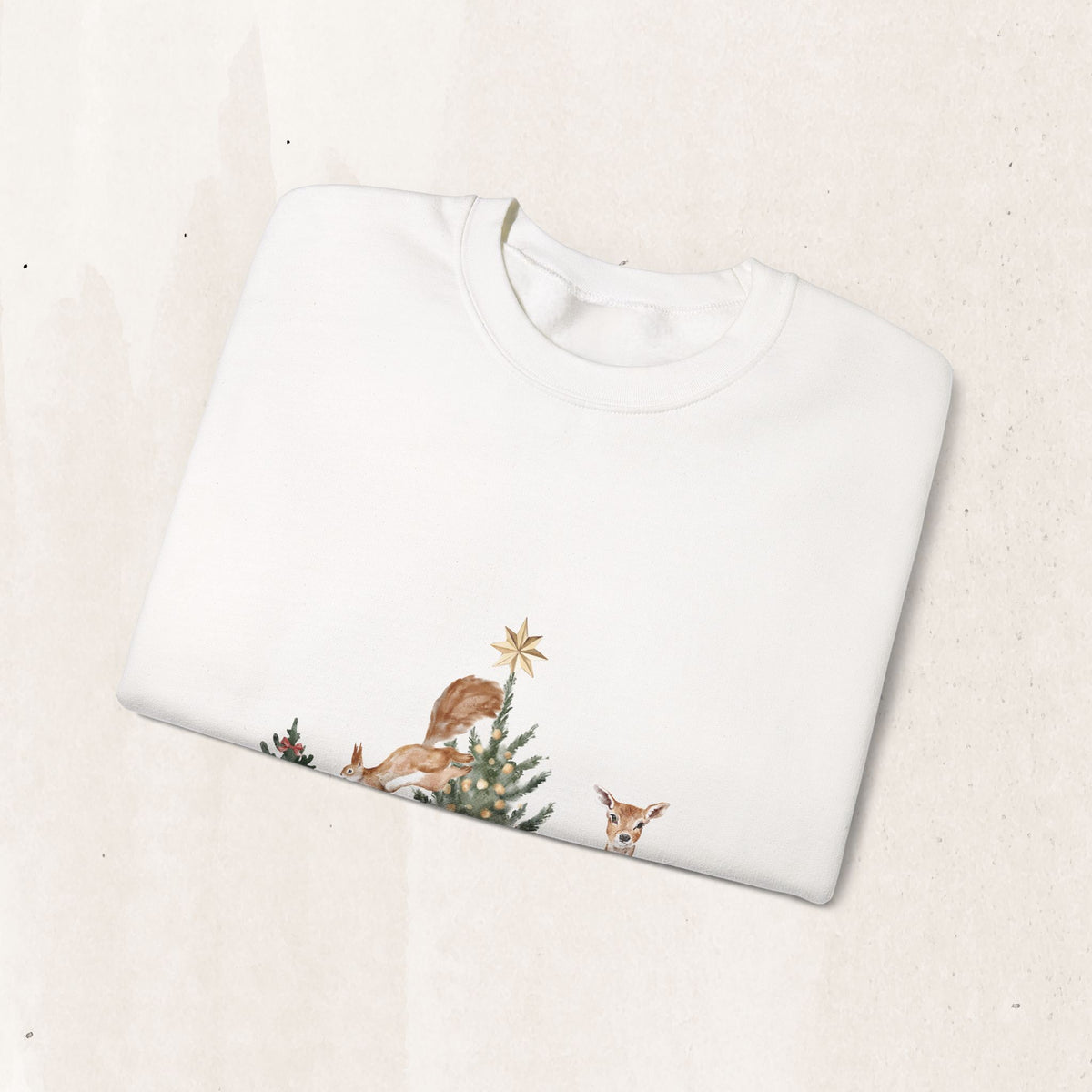 Christmas Woodland Deer Crewneck Sweatshirt