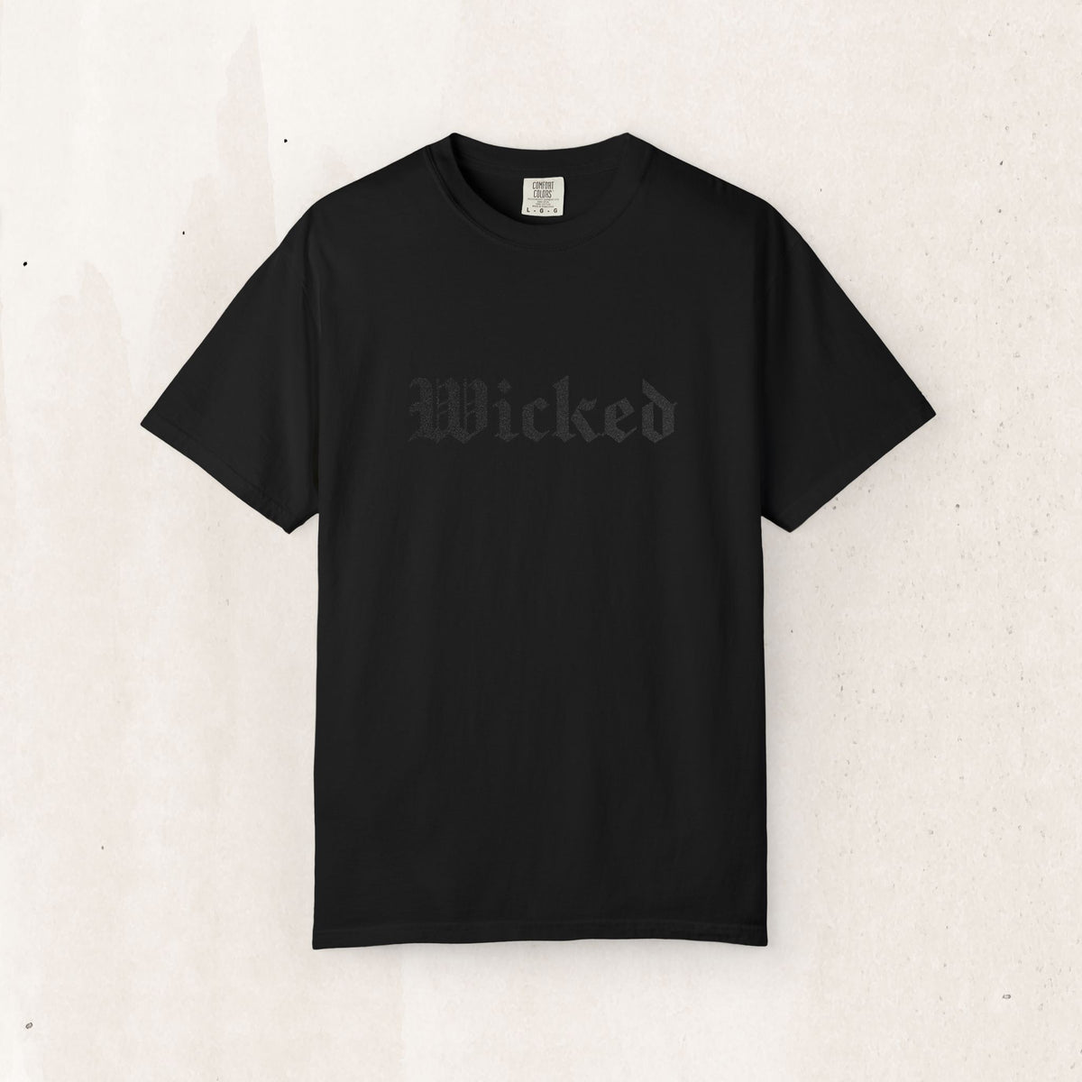 Embroidered 'Wicked' Gothic Text Tee