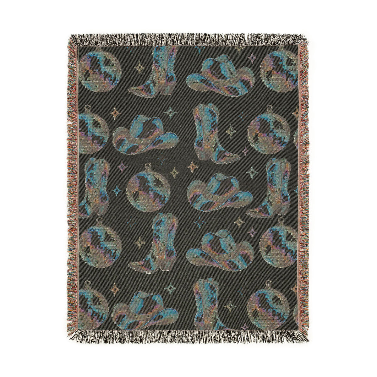Rainbow Cowboy Woven Blanket