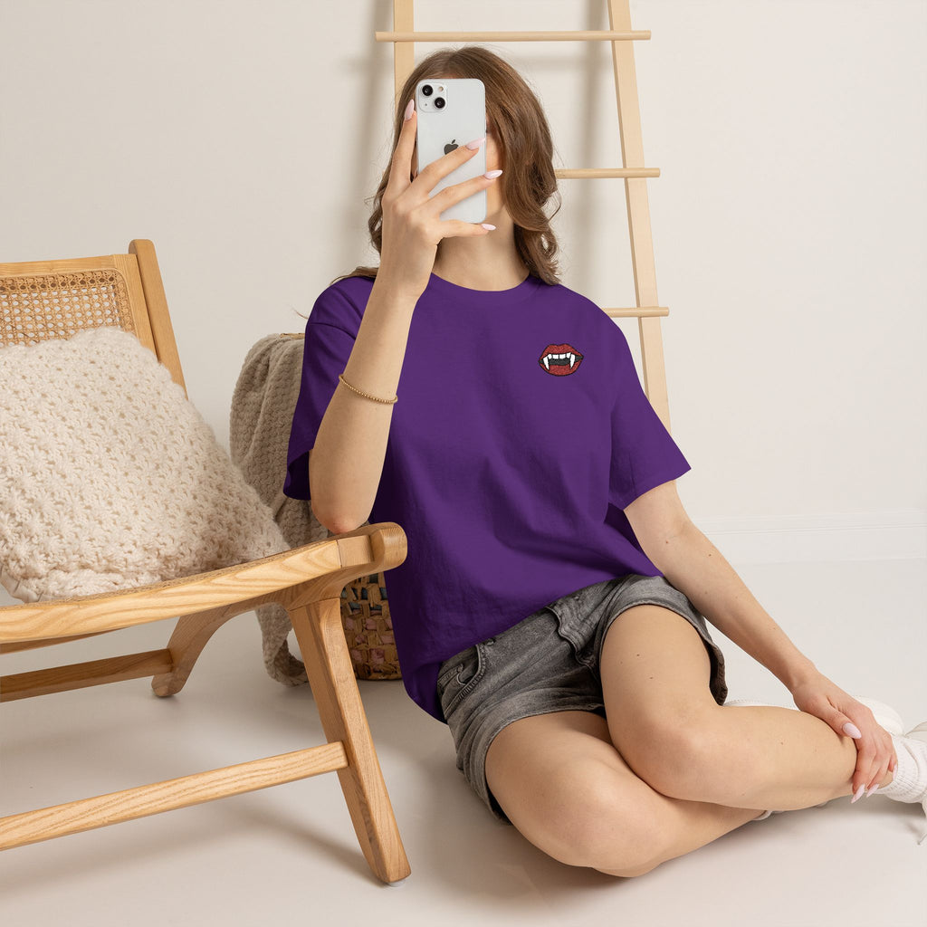 Embroidered Vampire Fangs Tee