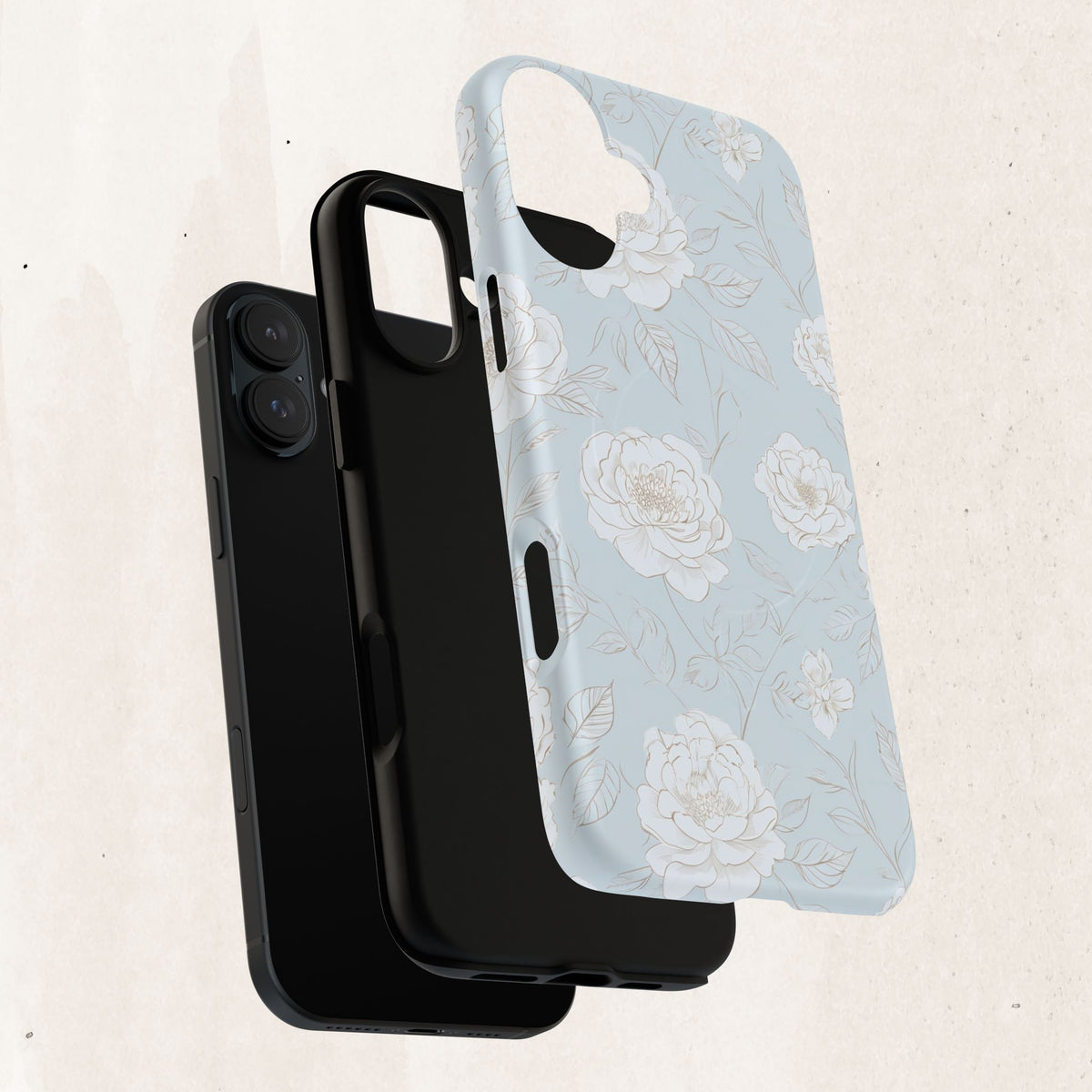 Blue Floral Tough Magnetic Phone Case