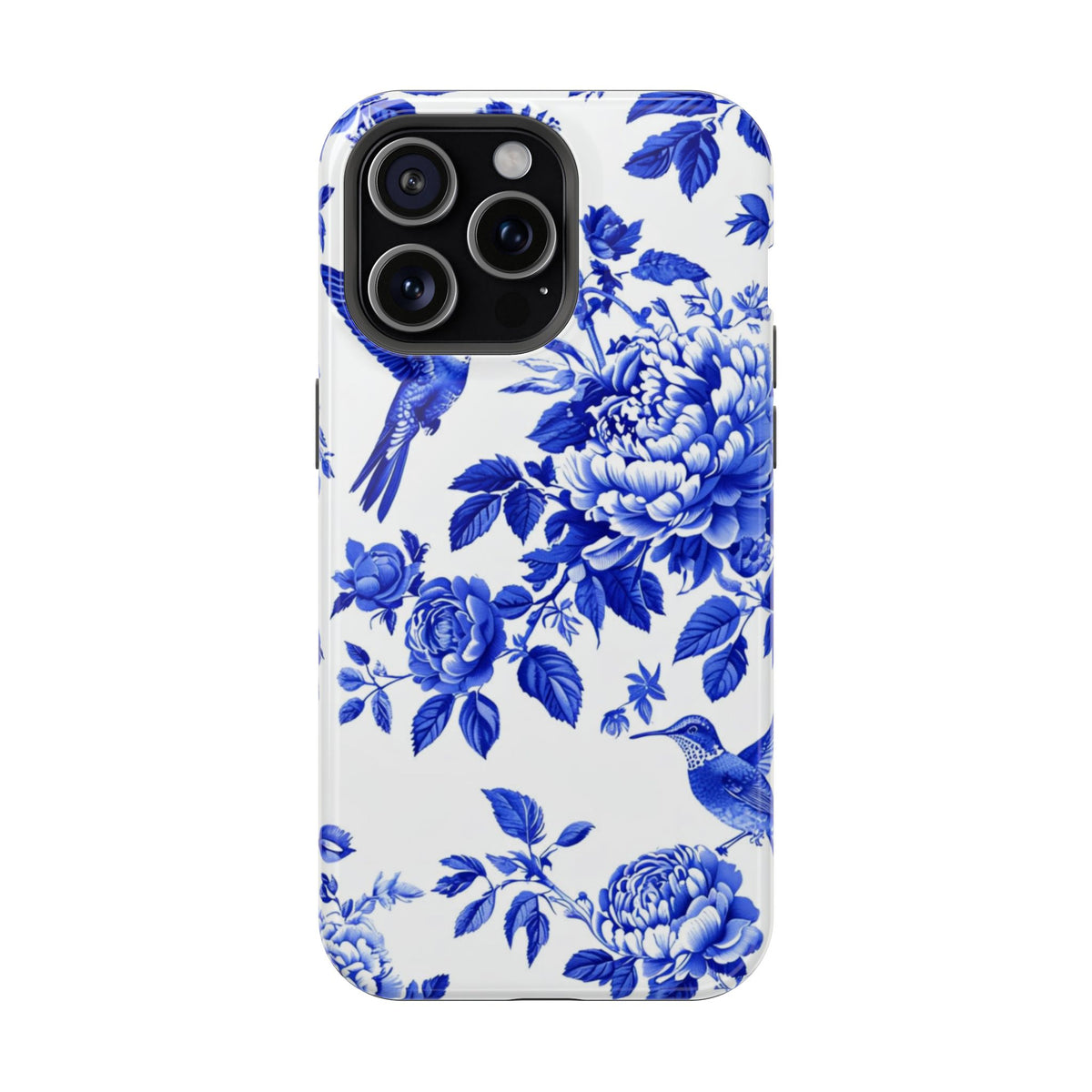 Blue Floral Bird Magnetic Phone Case, alternate view
