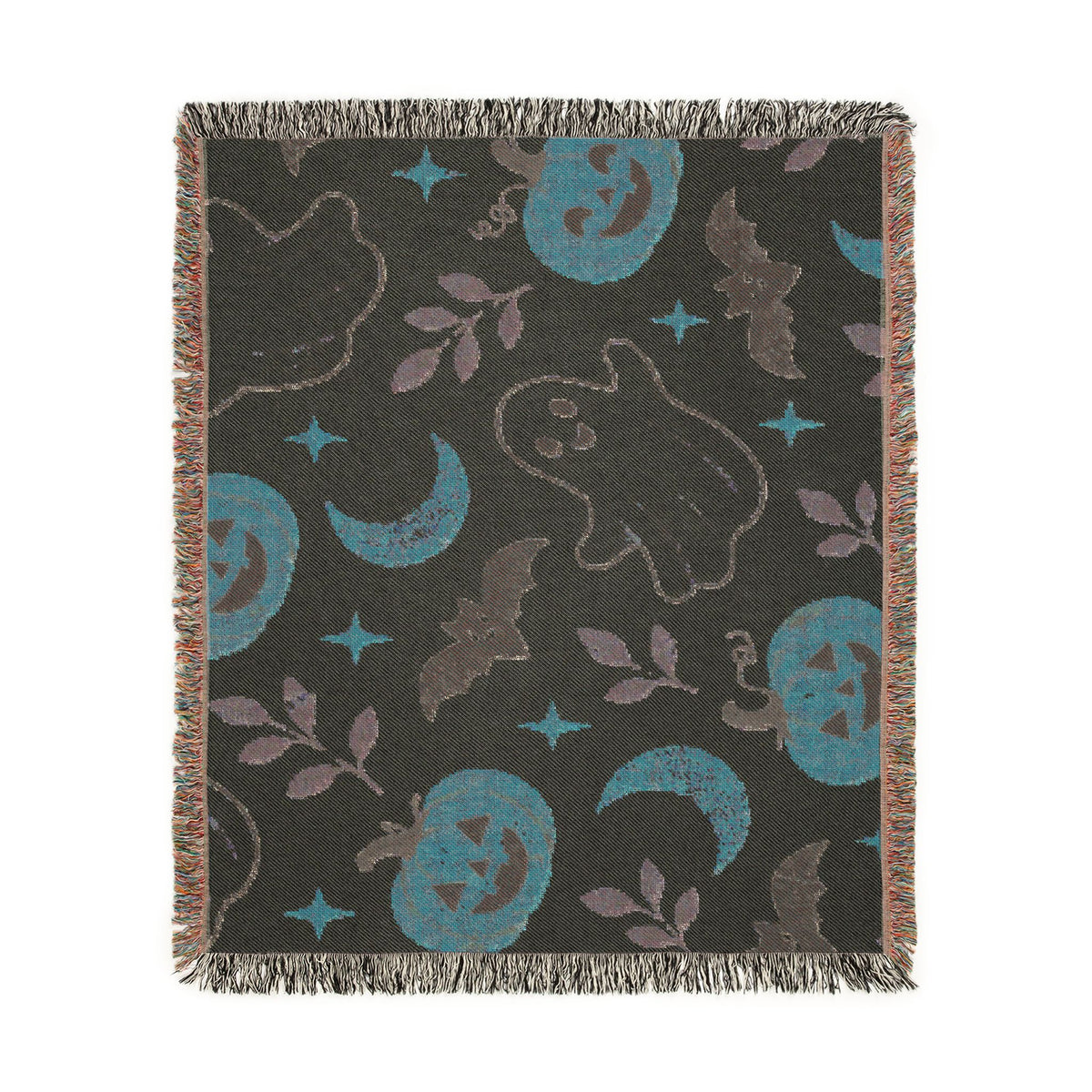 Halloween Ghost & Pumpkin Woven Blanket