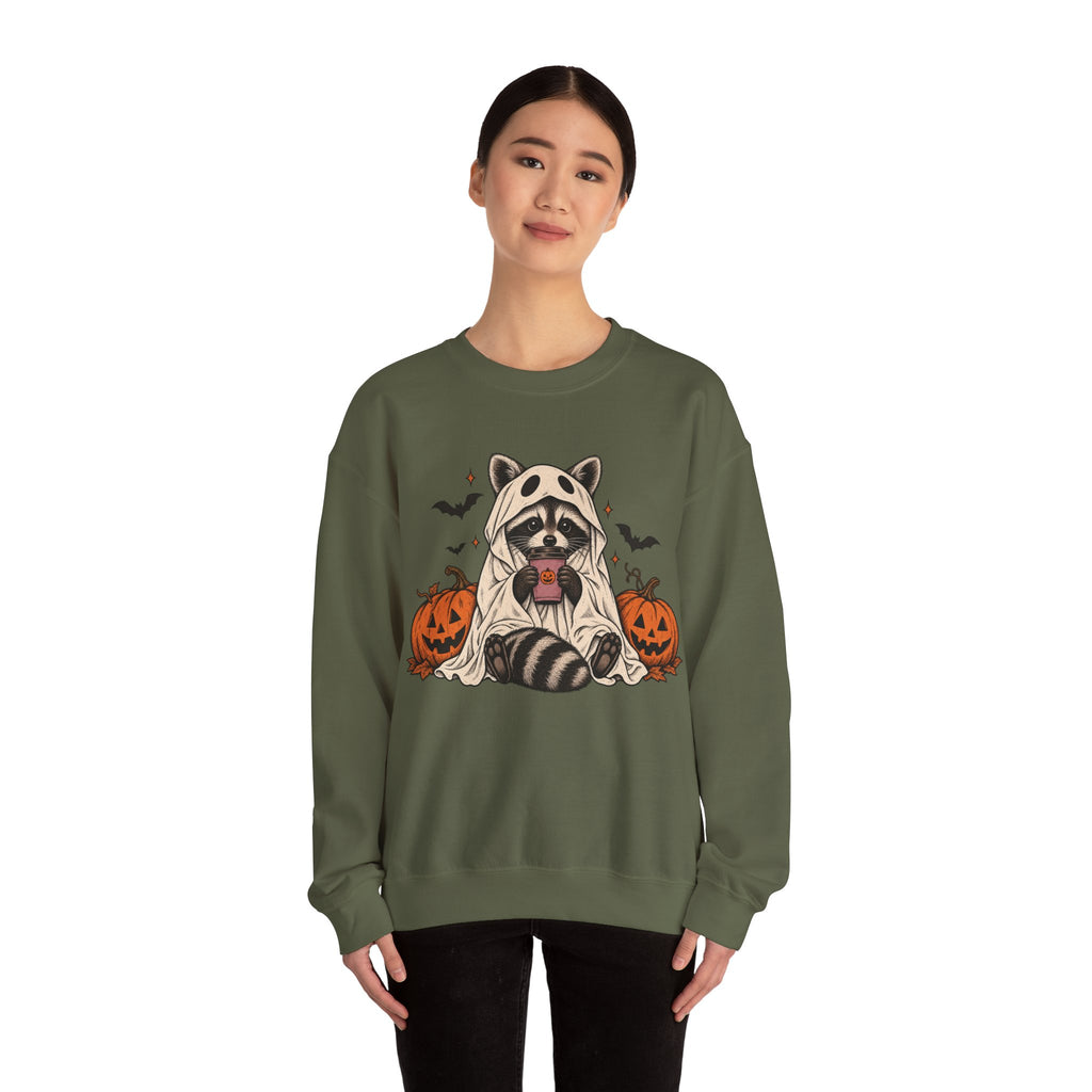 Halloween Raccoon Crewneck Sweatshirt