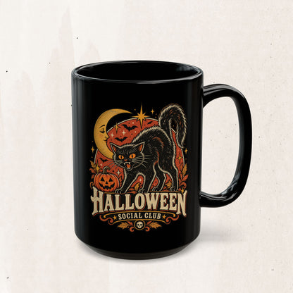 Halloween Social Club Black Mug