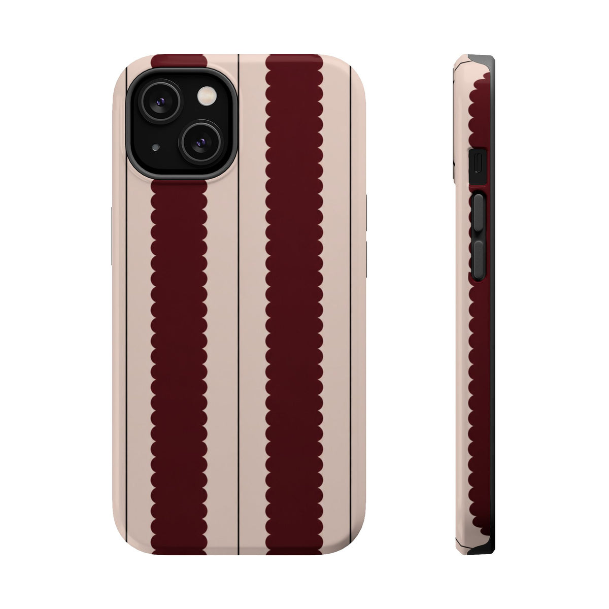Burgundy Scallop Stripe Magnetic Phone Case – Vintage Tough