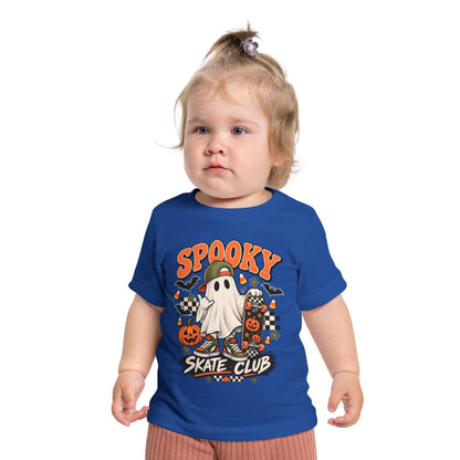 Spooky Skate Club Baby T-Shirt — Halloween Ghost Skateboard Tee