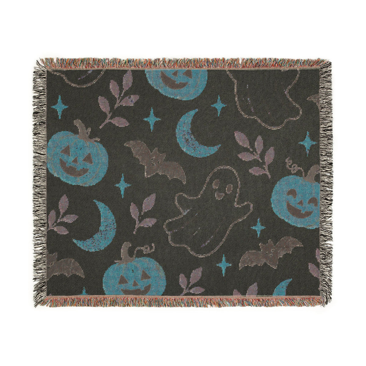 Halloween Ghost & Pumpkin Woven Blanket