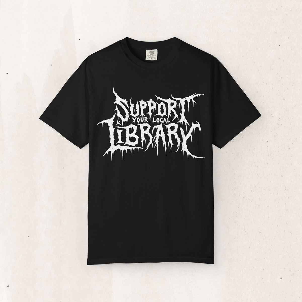 Support Your Local Library Graphic Metal Tee