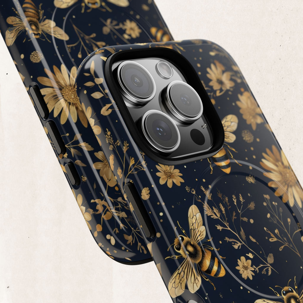Gold Bees & Daisies Magnetic Tough Case