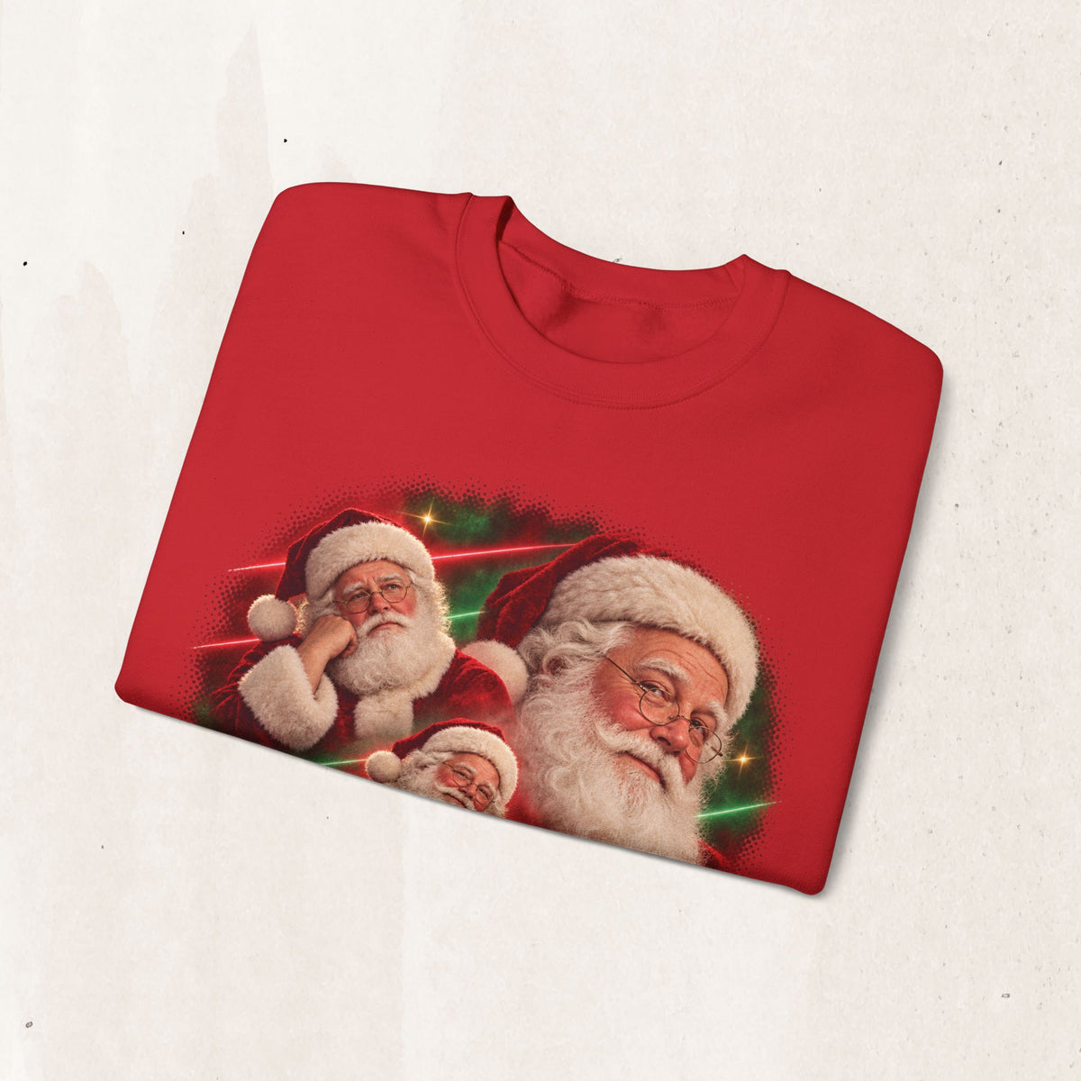 Vintage Santa 80s glamour portrait tacky Christmas sweatshirt