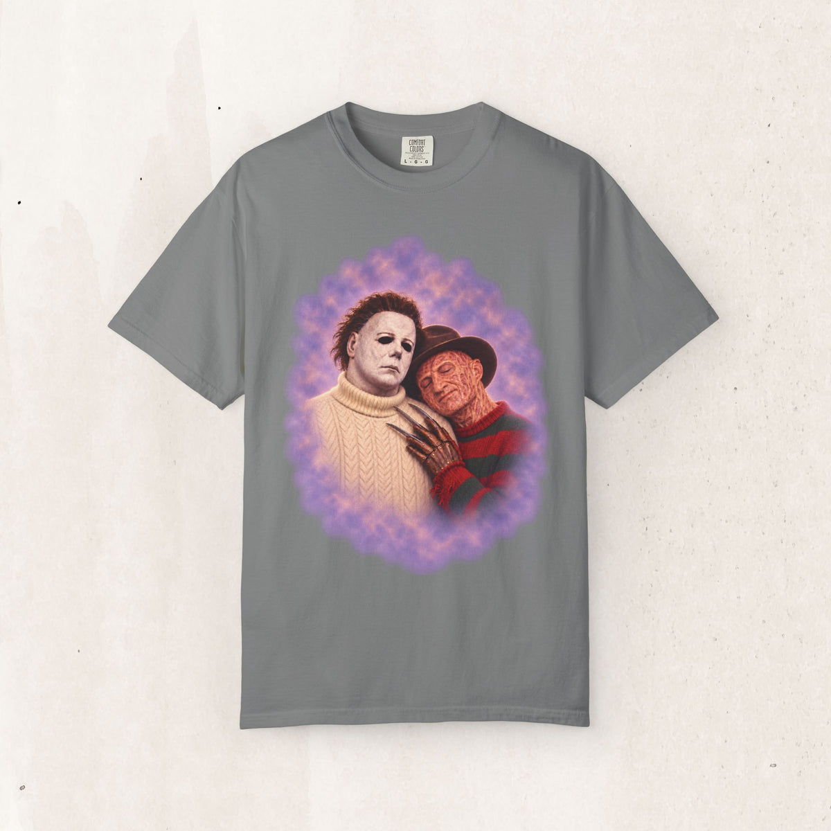 Michael Myers & Freddy Krueger 80s Portrait Tee – Grey