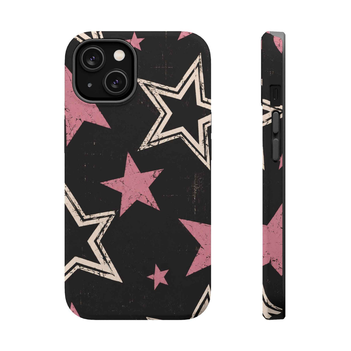 Pink Retro Stars Magnetic Phone Case, alternate view
