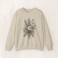 Botanical winter wreath Christmas crewneck sweatshirt
