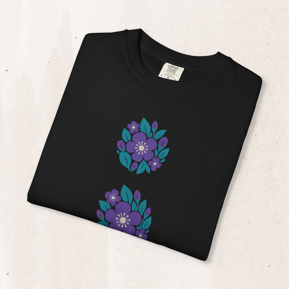 Floral semicolon suicide awareness t-shirt in black