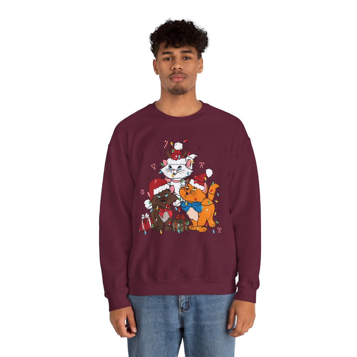 Festive Cartoon Friends Christmas Crewneck Sweatshirt – photo 6