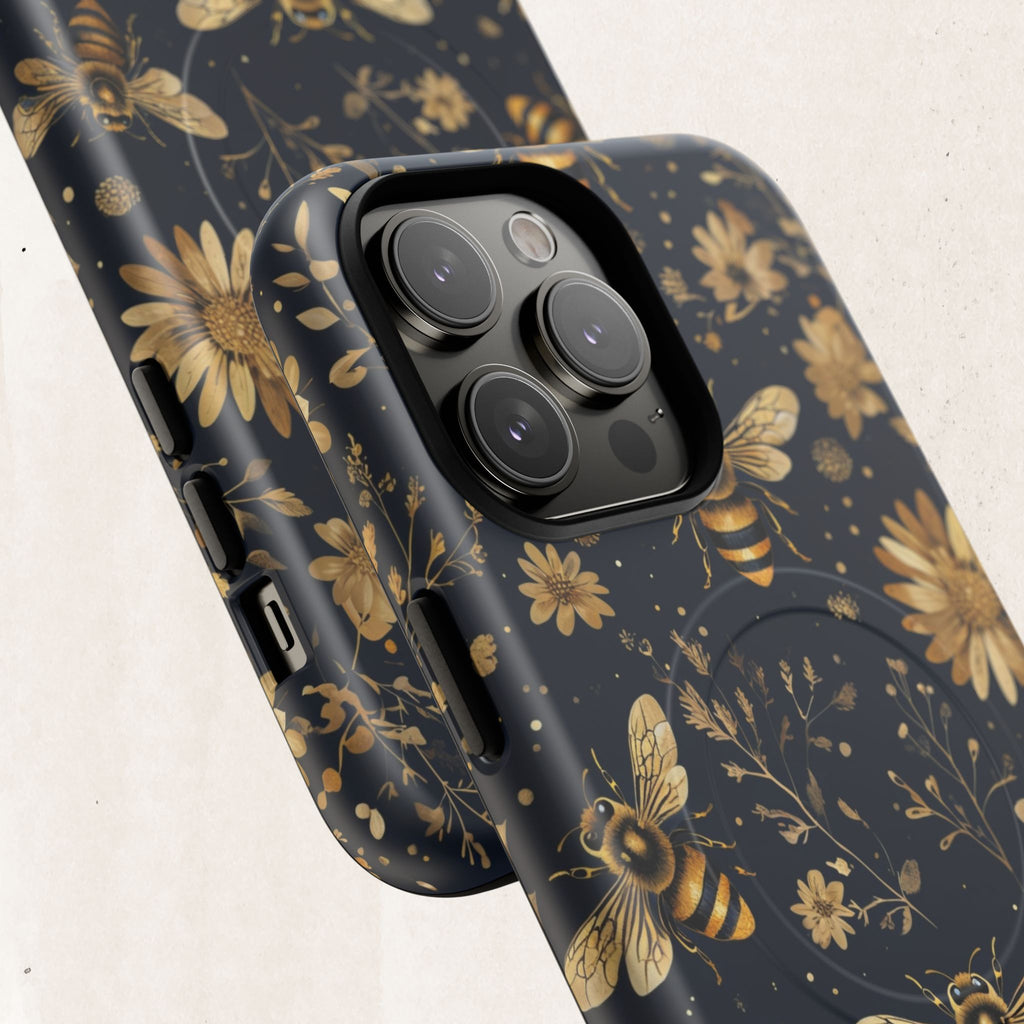 Gold Bees & Daisies Magnetic Tough Case
