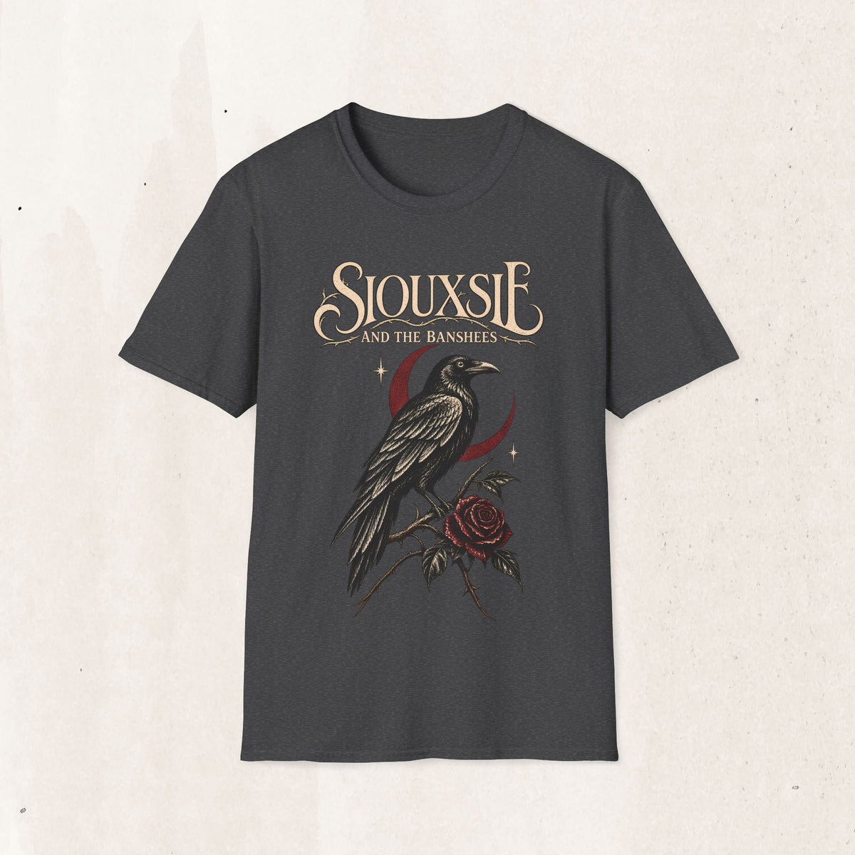 Siouxsie And The Banshees Vintage Raven Tee – Goth Band Shirt – Dark Heather