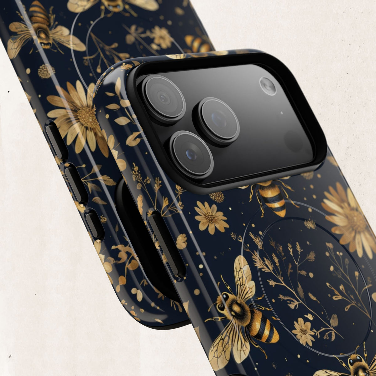 Gold Bees & Daisies Magnetic Tough Case