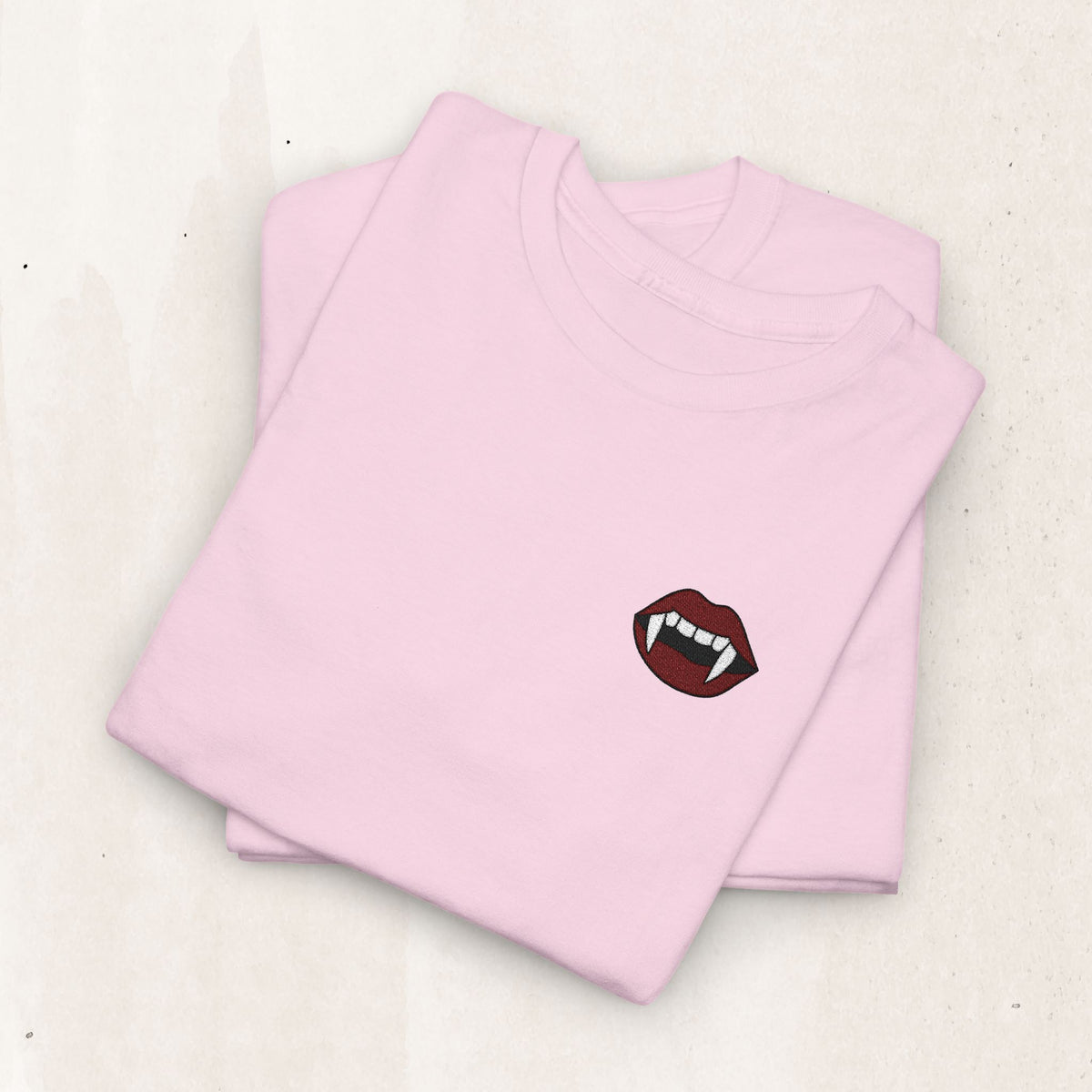 Embroidered Vampire Fangs Tee