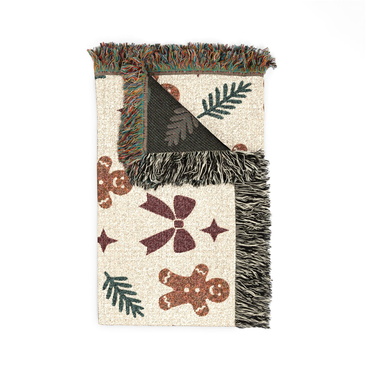 Gingerbread Holiday Woven Blanket Printify
