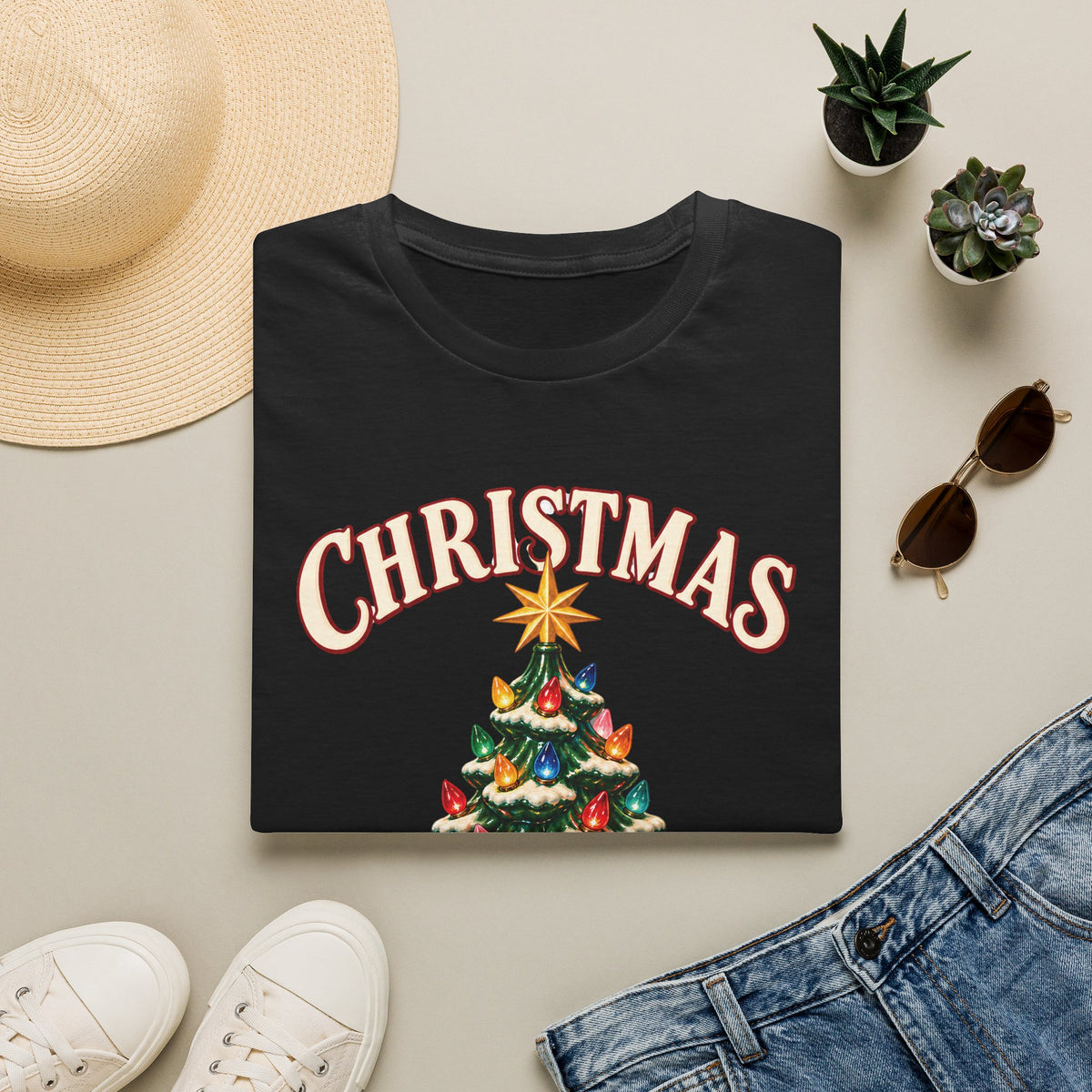Vintage Ceramic Christmas Tree Graphic Tee