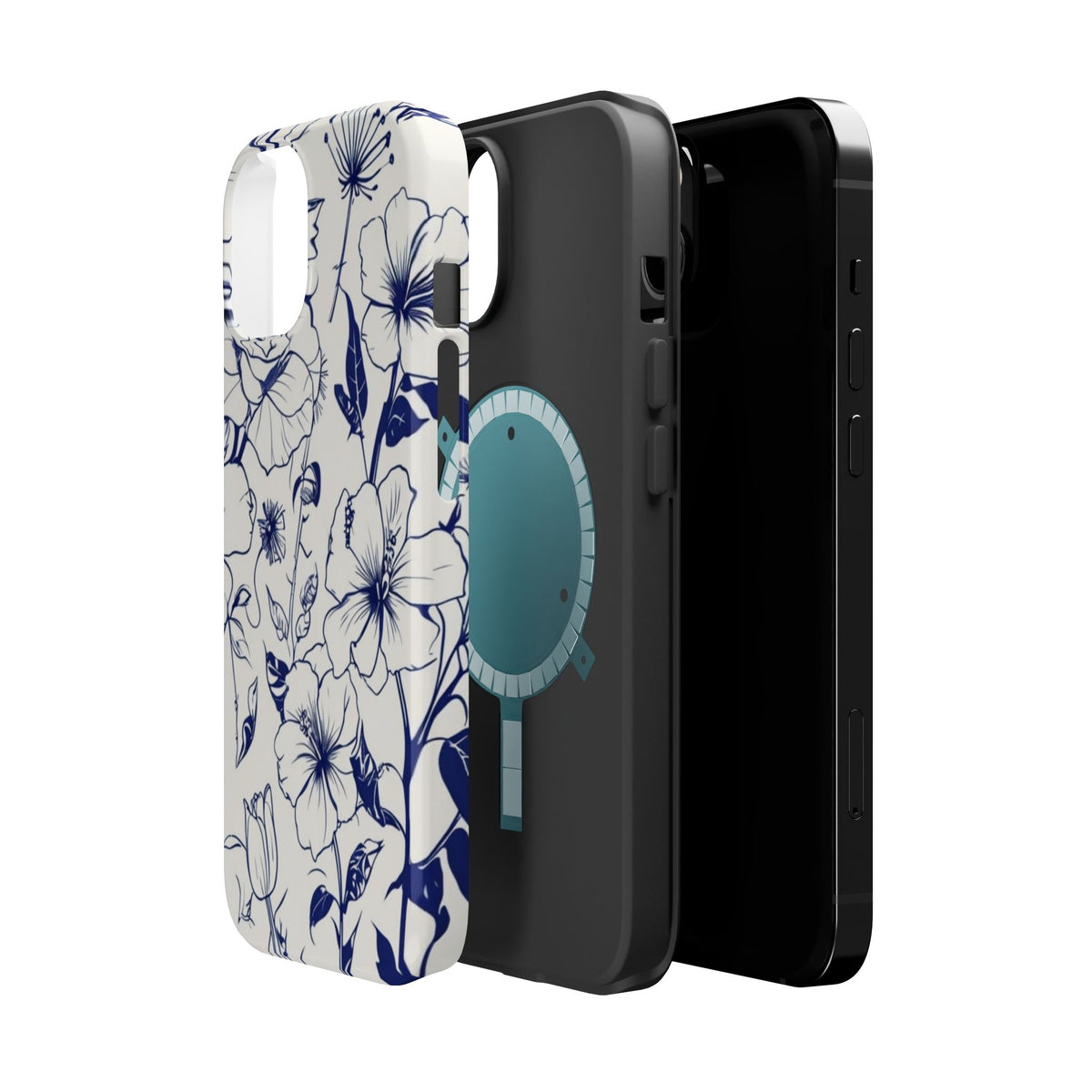 Floral Sketch Magnetic Phone Case, alternate view