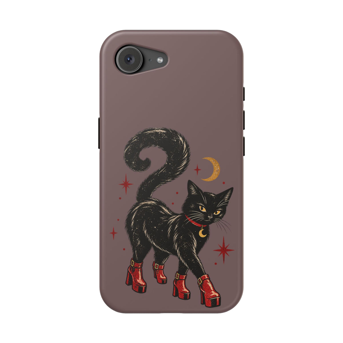 Black Cat in Red Boots MagSafe Phone Case, alternate view