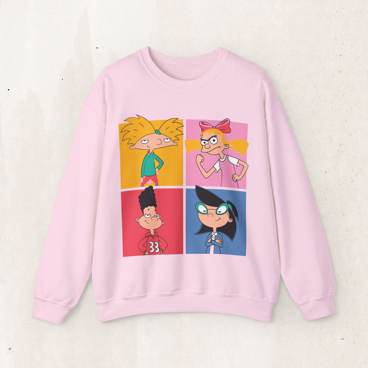 Retro Cartoon Character Collage Sweatshirt, Nostalgic Cartoon Crewneck