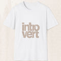 Introvert Graphic Tee – Retro Skull Shirt – White