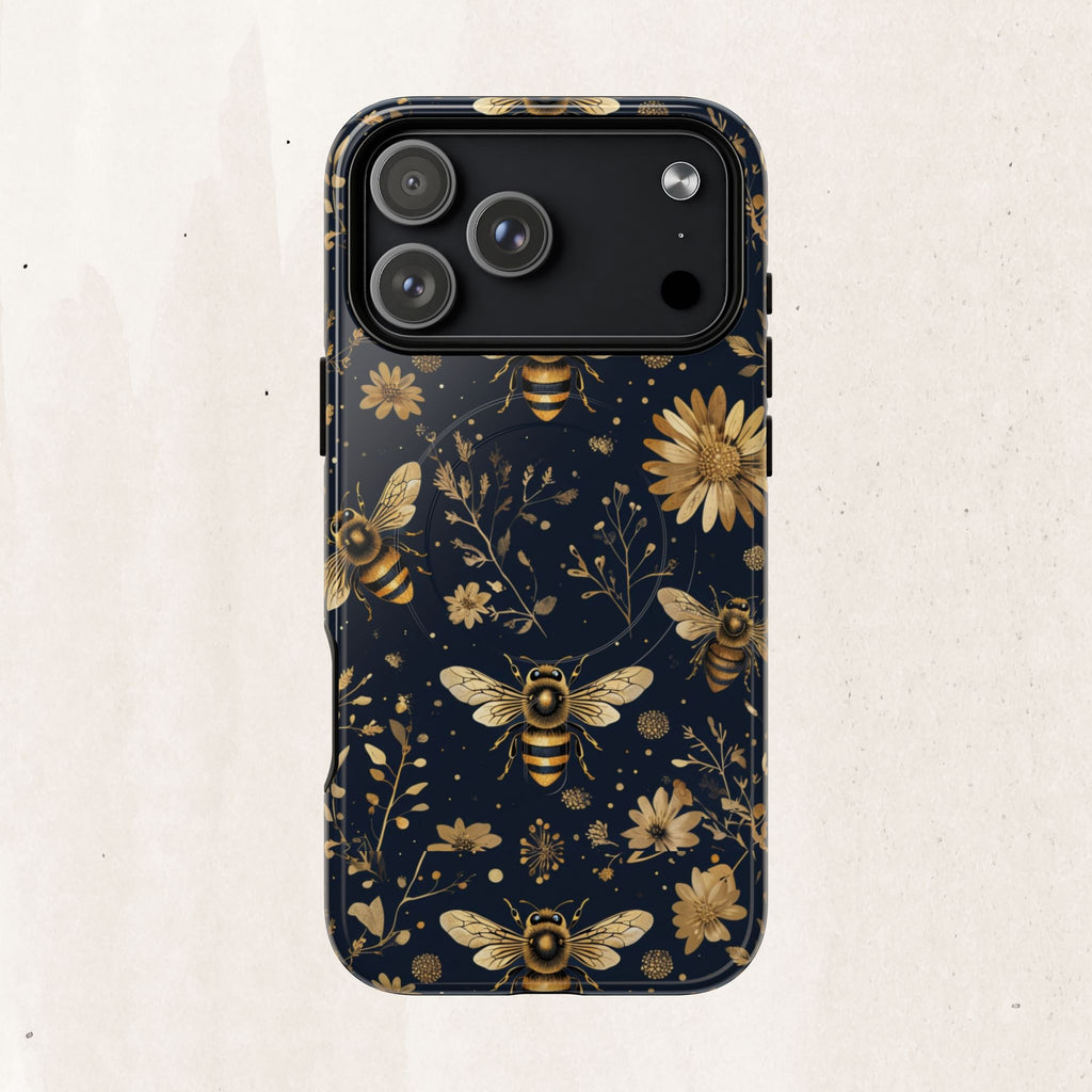 Gold Bees & Daisies Magnetic Tough Case