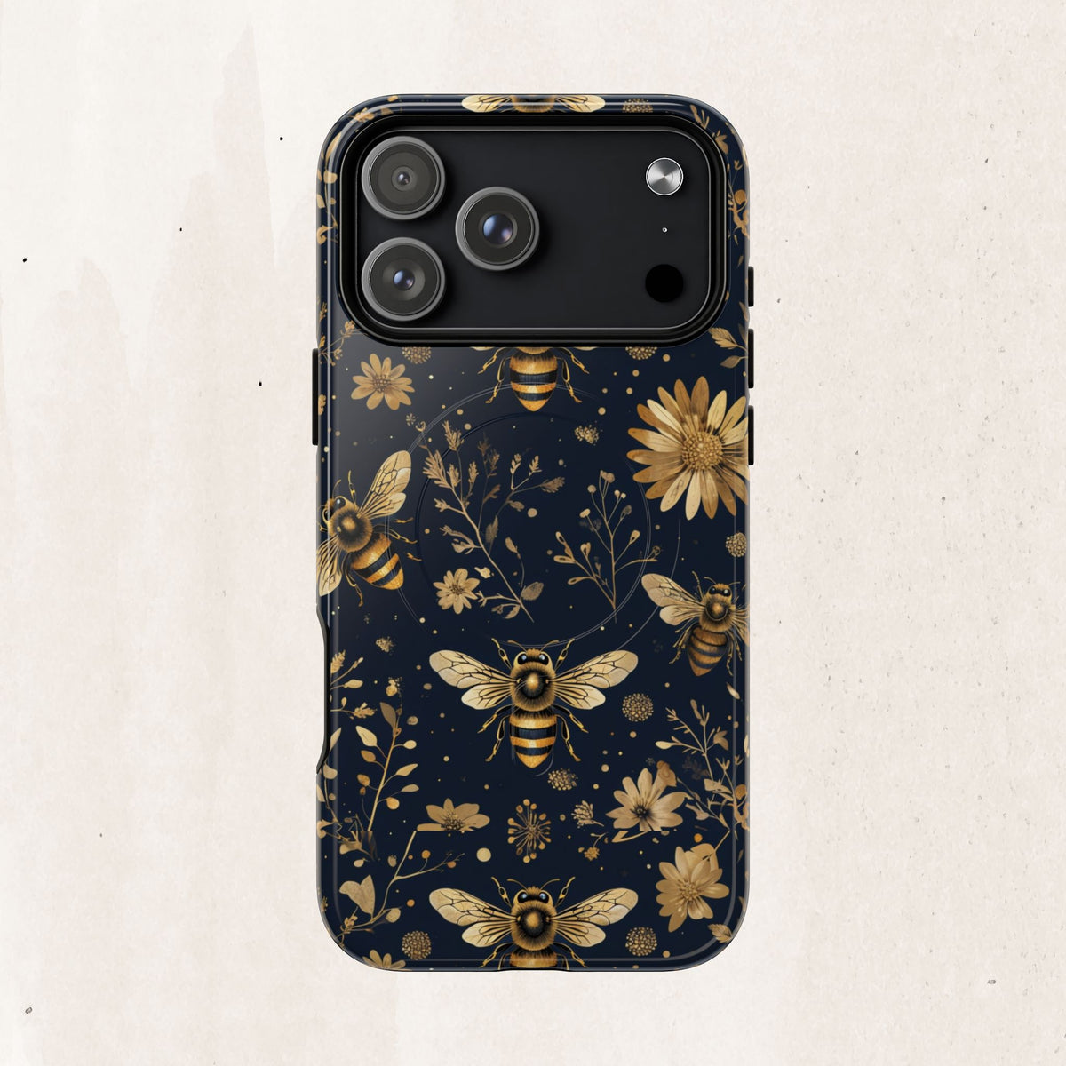Gold Bees & Daisies Magnetic Tough Case