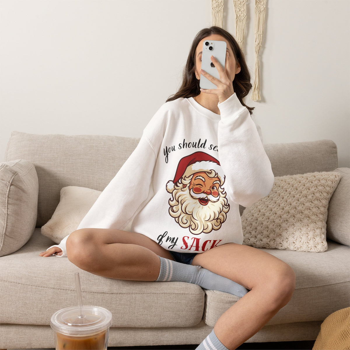 Santa Claus 'You Should See the Size of My Sack' Sweatshirt Printify