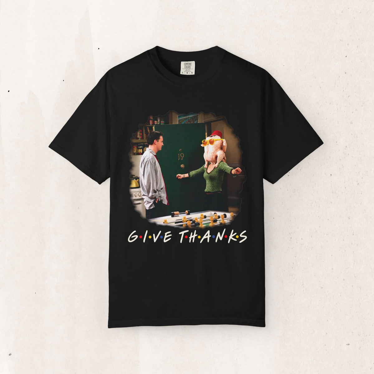 Give Thanks FRIENDS Thanksgiving Tee – Black