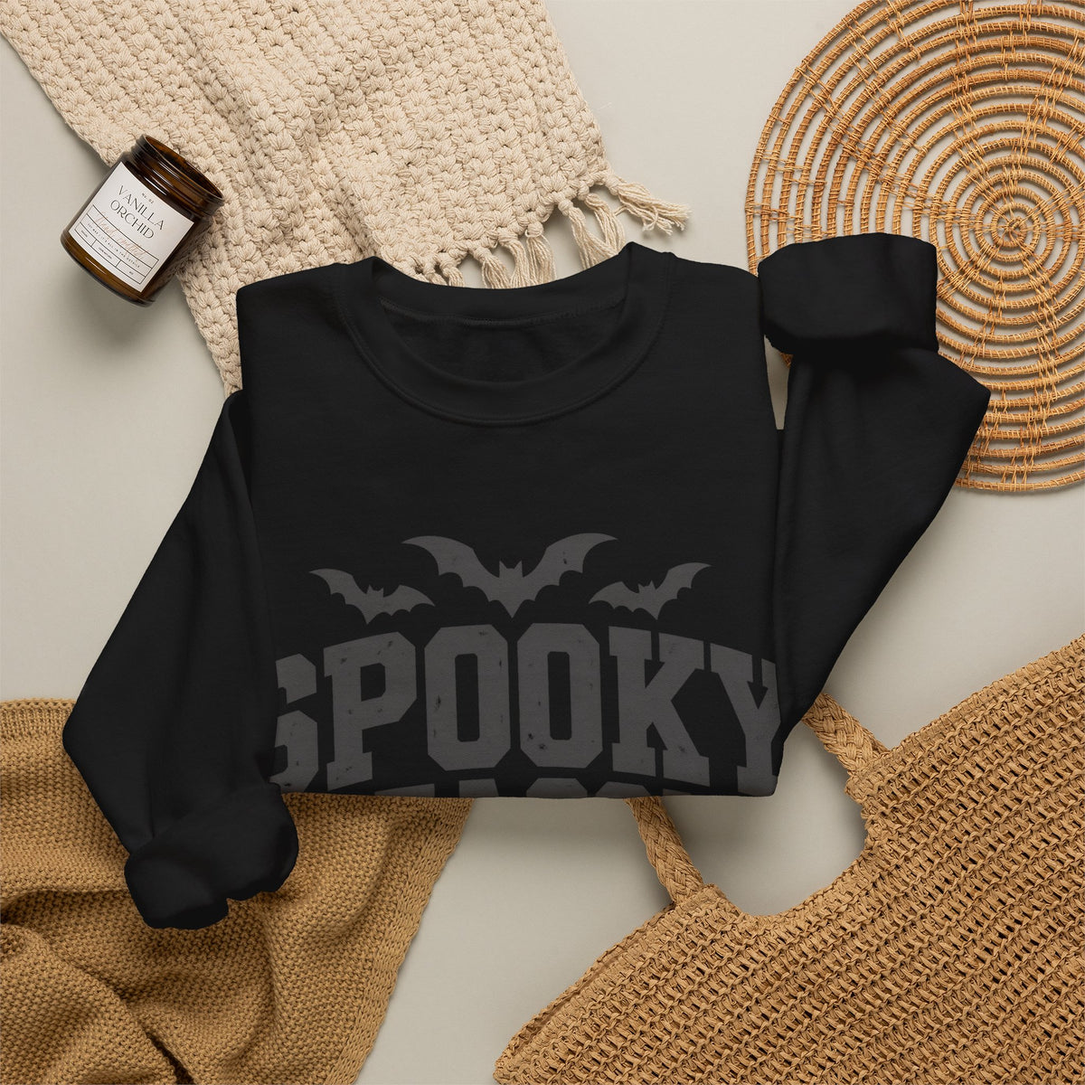 Spooky Season Sweatshirt — Halloween Bat Crewneck