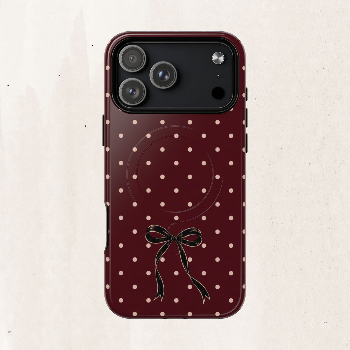 Burgundy Polka Dot Magnetic Phone Case Printify