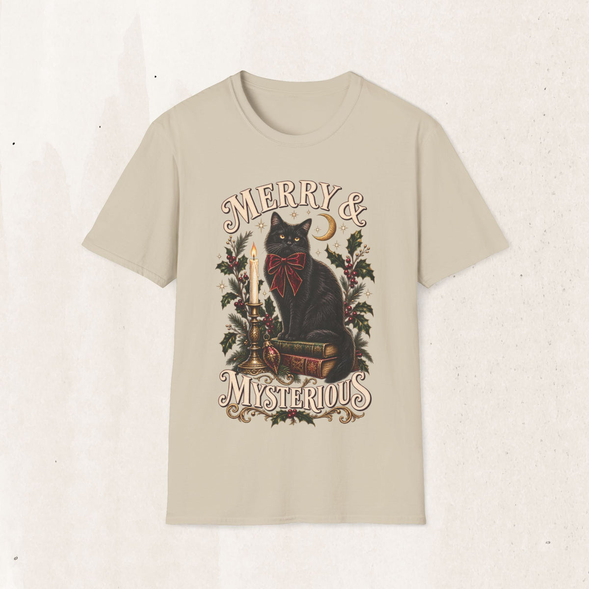 Merry & Mysterious Black Cat Christmas Tee