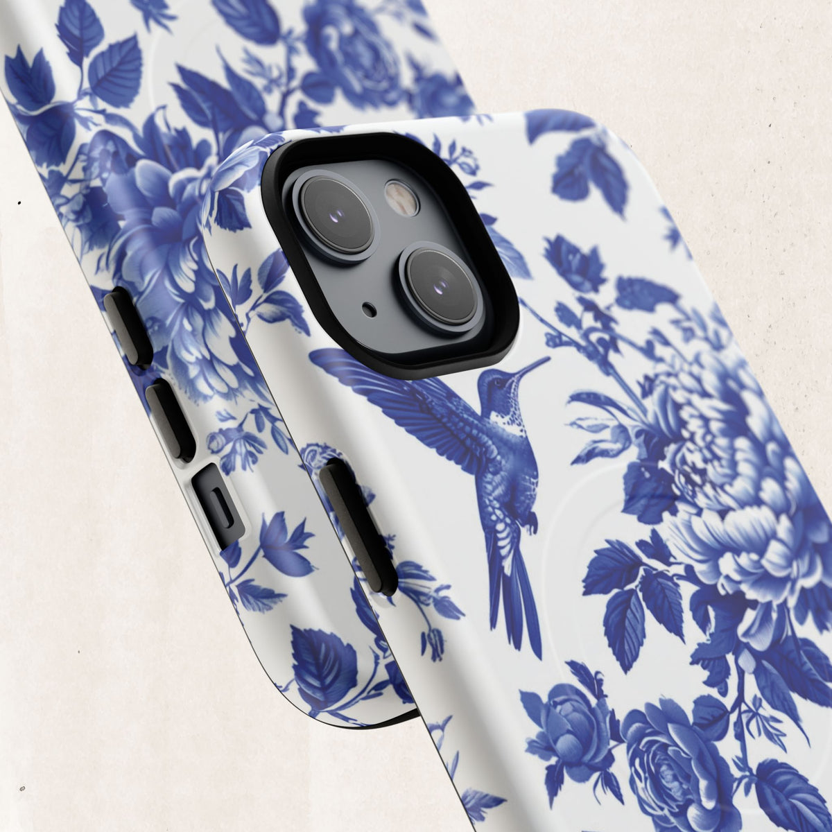 Blue Floral Bird Tough Magnetic Phone Case